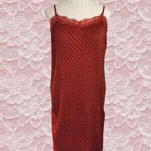 Free People Margot Red Polka Dot Pleated Dress One Piece No Shirt Size 2